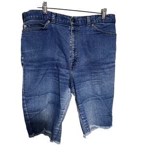 Vintage Levi's Jean Shorts orange tab women's 34 cut off raw hem bermuda mom